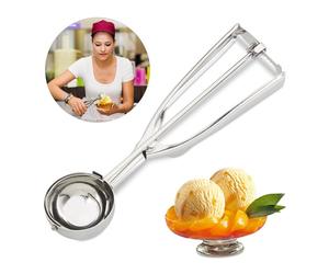 Relaxdays 4 cucharas helado acero inoxidable 53 cm plata