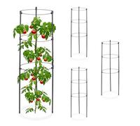 Relaxdays 4 Jaulas planta trepadora 60 cm negro negro