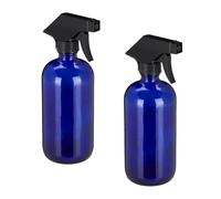 Relaxdays 4 pulverizadores agua cristal azul azul oscuro,negro
