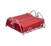 4 Servilleteros de Mesa con Peso, Portaservilletas, Dispensador Servilletas 33 x 33 cm, Metal, Plateado