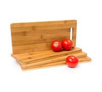 Relaxdays Set de 4 tablas de cortar madera bambú marrón claro