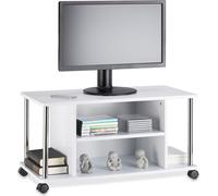 Relaxdays 4052025218652, 20 kg, Panel de fibra de madera, Acero inoxidable, Blanco