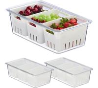 Relaxdays 4052025479206, Contenedor, Rectangular, Transparente, Blanco, Plástico, 320 mm, 175 mm