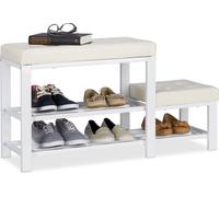 Relaxdays 4052025948207, Abierto, Blanco, Tablero de fibra de madera, Hierro, 2 estantes, 905 mm, 500 mm