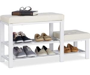 Relaxdays 4052025948207, Abierto, Blanco, Tablero de fibra de madera, Hierro, 2 estantes, 905 mm, 500 mm