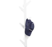 Relaxdays 4052025951917, de pared, bambú, 6 ganchos, blanco, 220 mm, 70 mm
