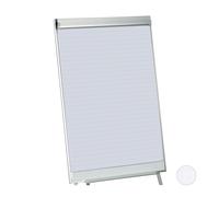 Relaxdays 4x papel para flipchart, rayado blanco,plata