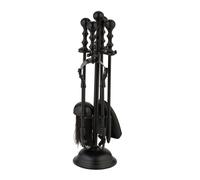 Relaxdays 5 accesorios para chimenea en negro negro
