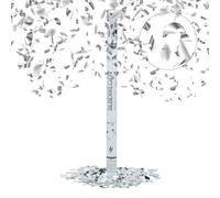 Relaxdays 5 cañones confeti 80 cm plateado plata
