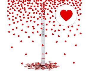 Relaxdays 5 cañones de confeti 80 cm corazones rojo