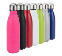 Relaxdays, 500 ml Botella Agua sin BPA Isotérmica para Bebidas Frías y Calientes, Acero Inoxidable, Rosa