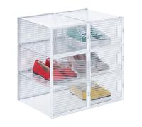 Relaxdays 6 cajas para zapatos transparentes blanco,transparente