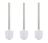 Relaxdays 6 cepillos de WC blancos blanco,plata