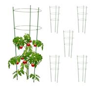 Relaxdays 6 jaulas tomates 76 cm en verde verde oscuro