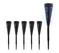 Relaxdays Pack luces solares diseño antorcha negro