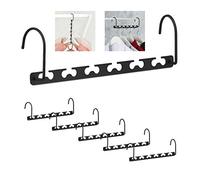 Relaxdays 6 Perchas ahorra espacio de metal negro negro