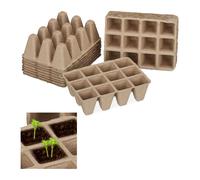 Relaxdays 612 macetas biodegradables para semillas beige