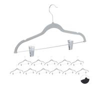 Relaxdays 72 x perchas de terciopelo grises plata,gris