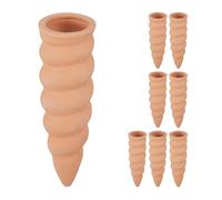 Relaxdays 8 Conos de Riego con Forma Curvada, Autorriego Plantas Interior y Balcón, para Regar con Botellas, Terracota
