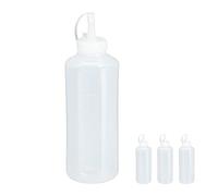 Relaxdays 8 frascos de 1000 ml para salsas, botella de agua para rellenar, botella de plástico transparente