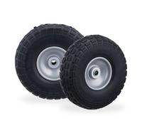 Relaxdays 8 ruedas caucho 4.10/3.50-4 negro/gris negro,gris
