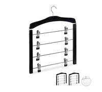 Relaxdays 9 x perchas para faldas, negras negro,plata