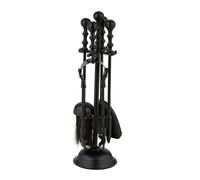 Relaxdays 5 accesorios para chimenea en negro negro