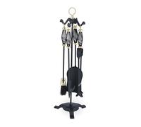 Relaxdays 5 accesorios para chimenea oro,negro