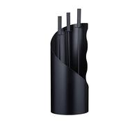 Relaxdays Accesorios Chimenea, Modernos, Juego Estufa de 4 Piezas con Atizador, Pala de Cenizas, Escoba y Soporte, Negro