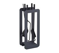 Relaxdays Set de 5 accesorios chimenea gris/negro negro,gris