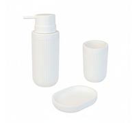 Relaxdays Accesorios de baño 3 pcs blanco