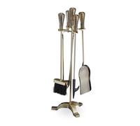 Relaxdays Accesorios de chimenea 5 piezas dorados oro,negro
