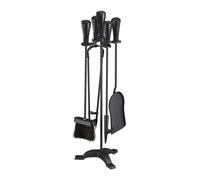 Relaxdays Accesorios de chimenea 5 piezas negro negro