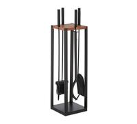 Relaxdays Accesorios para chimenea 5 piezas marrón,negro