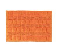Relaxdays Alfombra Baño, 60x40 cm, Antideslizante, Lavable, Alfombrilla Bañera, Toalla Suelo WC Rectangular, Naranja