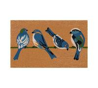 Relaxdays Alfombra Coco 60x40 cm, Golondrinas, Antideslizante, Multicolor