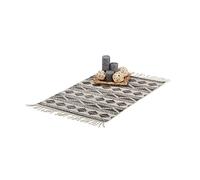Relaxdays Alfombra con Estampado de Formas Geométricas, Algodón, Negro, 60 x 90 cm