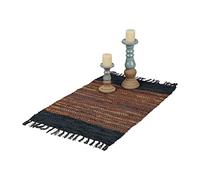 Relaxdays Alfombra artesanal de 60 x 110 cm marrón,negro