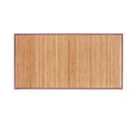Relaxdays Alfombra de bambú, Impermeable, Antideslizante, Borde Textil, 61 x 122 cm, Marrón Natural