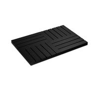 Relaxdays Alfombra de baño de bambú negro