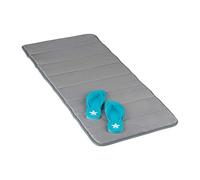 Relaxdays Alfombra de Baño Espuma Memoria, Antideslizante, Absorbente, Secado Rápido, Alfombrilla Ducha, 49x114 cm, Gris