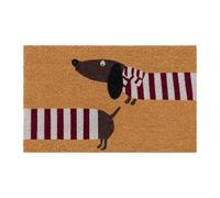 Relaxdays Alfombra de Coco 60x40 cm, Perro Salchicha, Multicolor