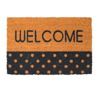 Relaxdays Alfombra de Coco Welcome, 60x40 cm, Antideslizante, Multicolor