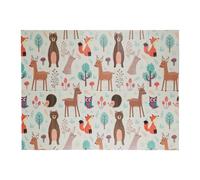 Relaxdays Alfombra de juegos para niños animales blanco,verde,rojo