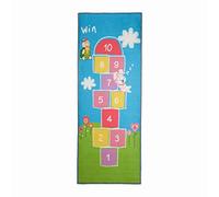 Relaxdays Alfombra infantil con rayuela 180x70 cm azul,verde,rosa