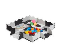 Relaxdays Alfombra puzle bebé 34 piezas con bordes blanco,negro,gris