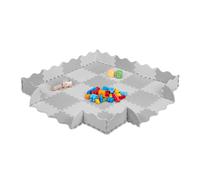 Relaxdays Alfombra puzle bebé 36 piezas y borde blanco,gris