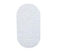 Relaxdays Alfombrilla bañera, Apariencia de Piedras, Antideslizante, con ventosas, Lavable, 36 x 68 cm, 1 Ud., Blanco