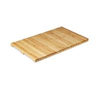 Relaxdays Alfombrilla de bambú para baño, Impermeable, Higiénico, 40x65 cm