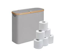 Relaxdays Almacenaje de papel higiénico 12 rollos marrón claro,gris